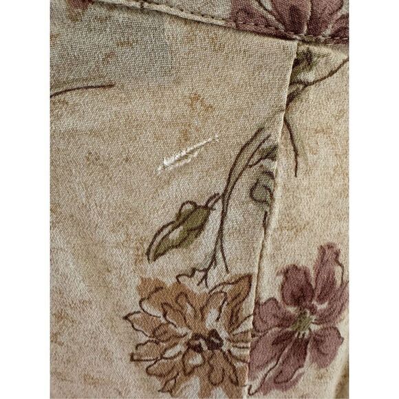 Eddie Bauer women’s size 6 cream wildflower button up maxi skirt 90’s high waist - Picture 4 of 6